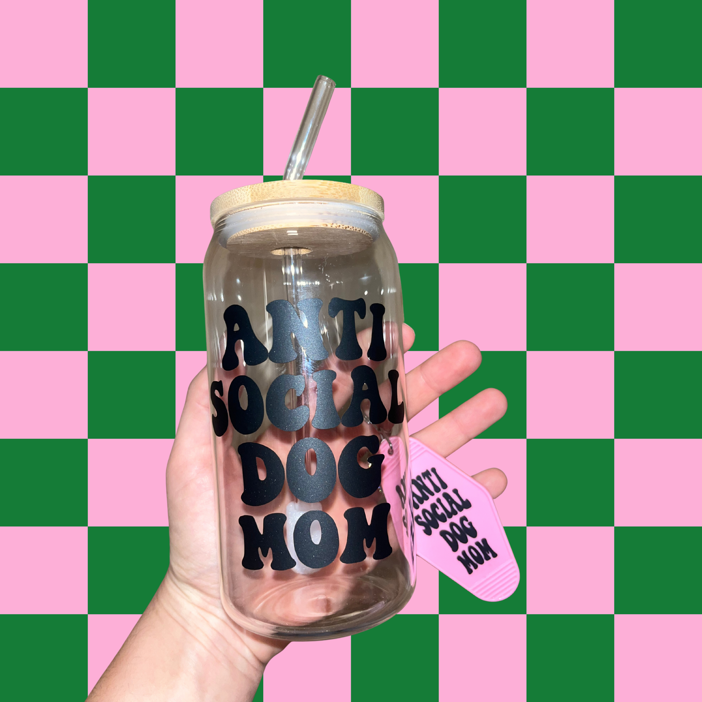 Anti Social Dog Mom Trinkglas