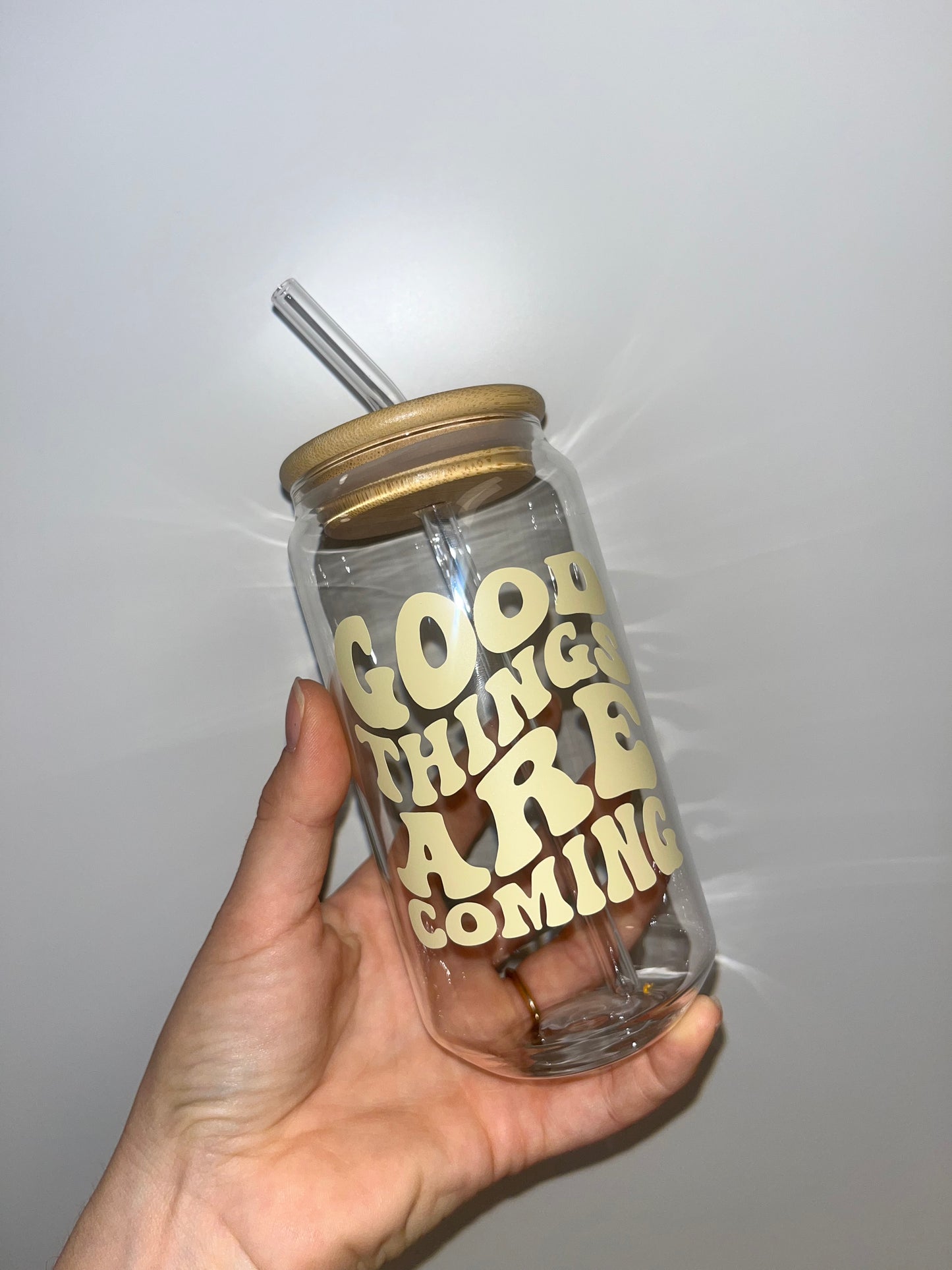 Trinkglas „ Good things are coming“